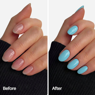Azure Nail Pen — before and after on natural nails