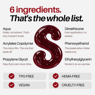 Bordeaux Nail Pen — 6-ingredient formula, TPO-free, HEMA-free, vegan