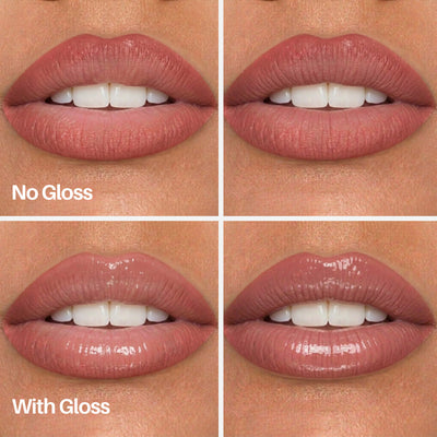 Bubble Lip Pen — lips with and without gloss