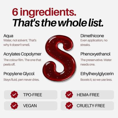 Cherry Nail Pen — 6-ingredient formula, TPO-free, HEMA-free, vegan