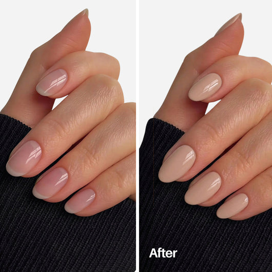 Cloud Nail Pen — before and after on natural nails