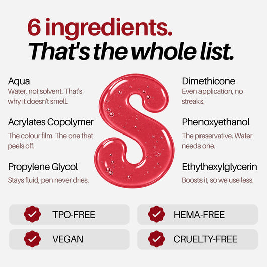 Coral Nail Pen — 6-ingredient formula, TPO-free, HEMA-free, vegan