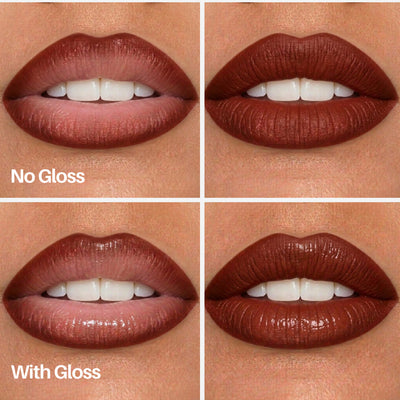 Dreamy Lip Pen — lips with and without gloss
