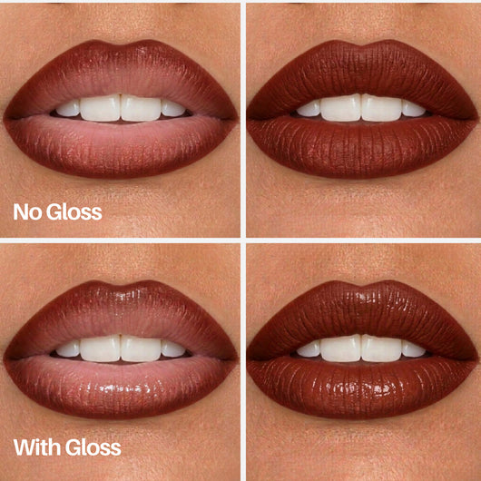 Dreamy Lip Pen — lips with and without gloss