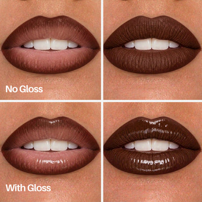 Heady Lip Pen — lips with and without gloss