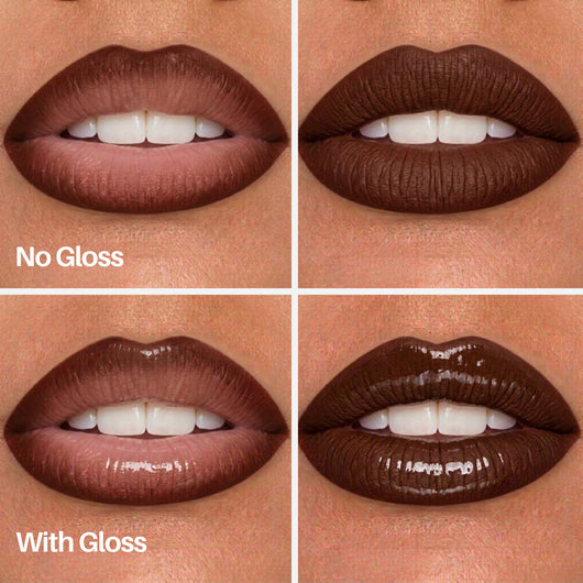 Heady Lip Pen — lips with and without gloss