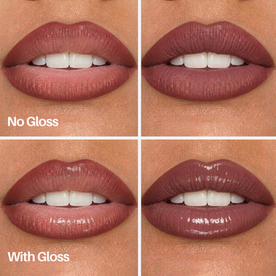Juicy Lip Pen — lips with and without gloss