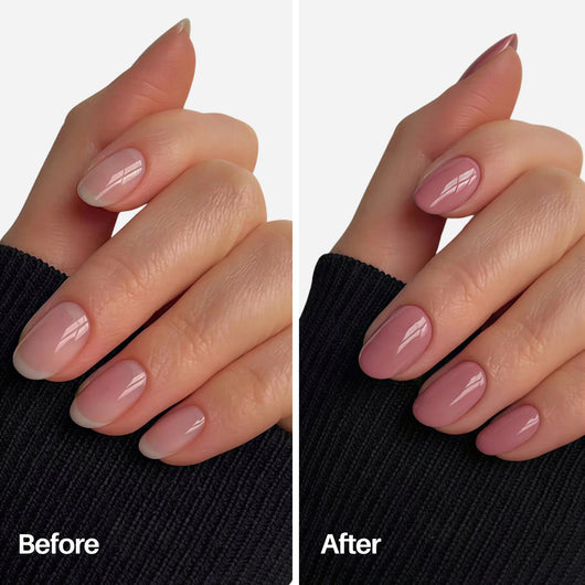 Pinky Nail Pen — before and after on natural nails