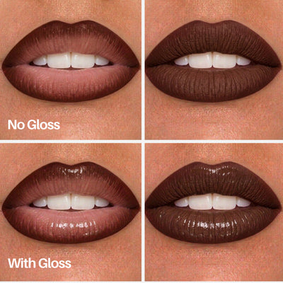 Plush Lip Pen — lips with and without gloss