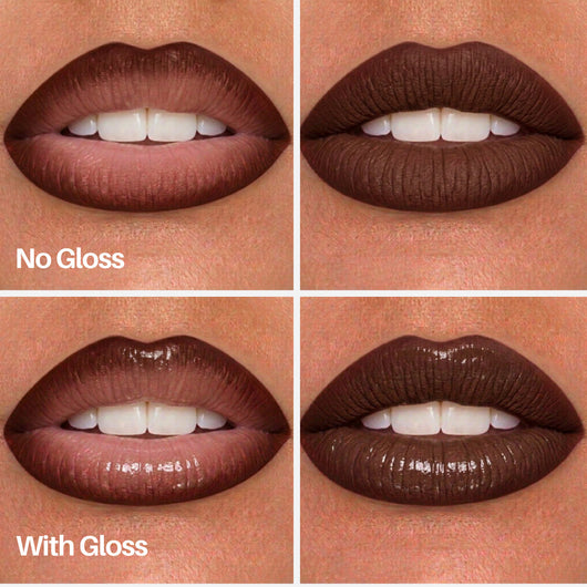 Plush Lip Pen — lips with and without gloss