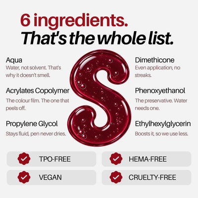 Raspberry Nail Pen — 6-ingredient formula, TPO-free, HEMA-free, vegan