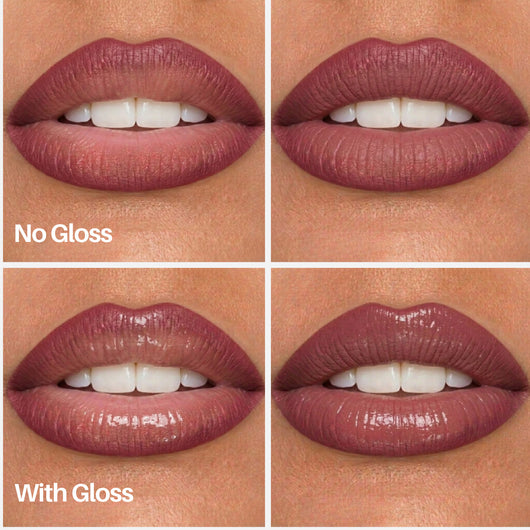 Ripe Lip Pen — lips with and without gloss