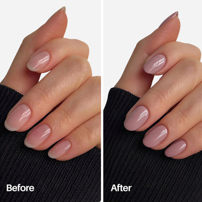 Rosaline Nail Pen — before and after on natural nails