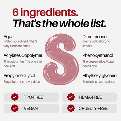 Rosaline Nail Pen — 6-ingredient formula, TPO-free, HEMA-free, vegan