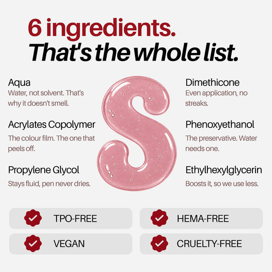 Rosy Nail Pen — 6-ingredient formula, TPO-free, HEMA-free, vegan