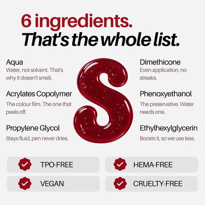Ruby Nail Pen — 6-ingredient formula, TPO-free, HEMA-free, vegan