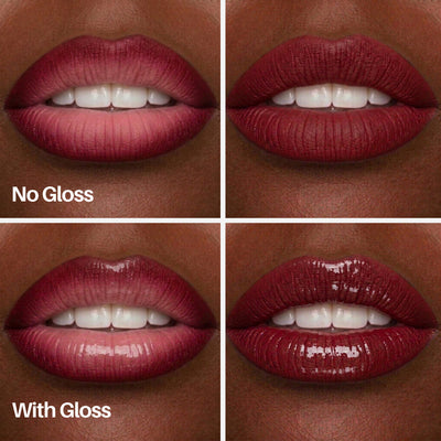 Sassy Lip Pen — lips with and without gloss on deeper skin