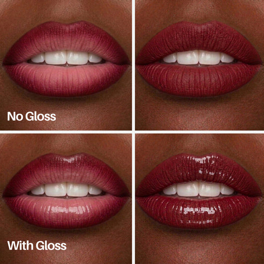Sassy Lip Pen — lips with and without gloss on deeper skin