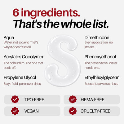 Snow Nail Pen — 6-ingredient formula, TPO-free, HEMA-free, vegan