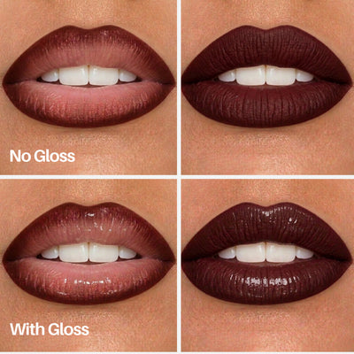 Spicy Lip Pen — lips with and without gloss