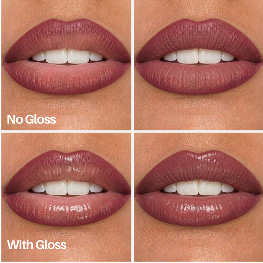 Sweenly Gloss — lips with and without gloss