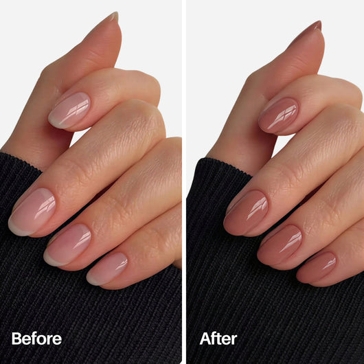 Vintage Nail Pen — before and after on natural nails