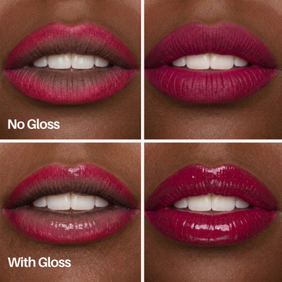 Yummy Lip Pen — lips with and without gloss on deeper skin