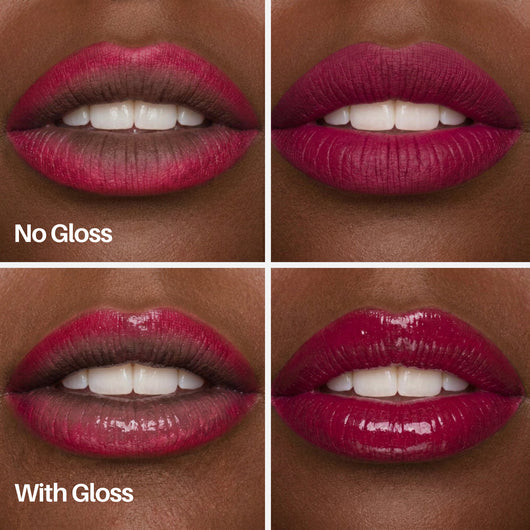 Yummy Lip Pen — lips with and without gloss on deeper skin
